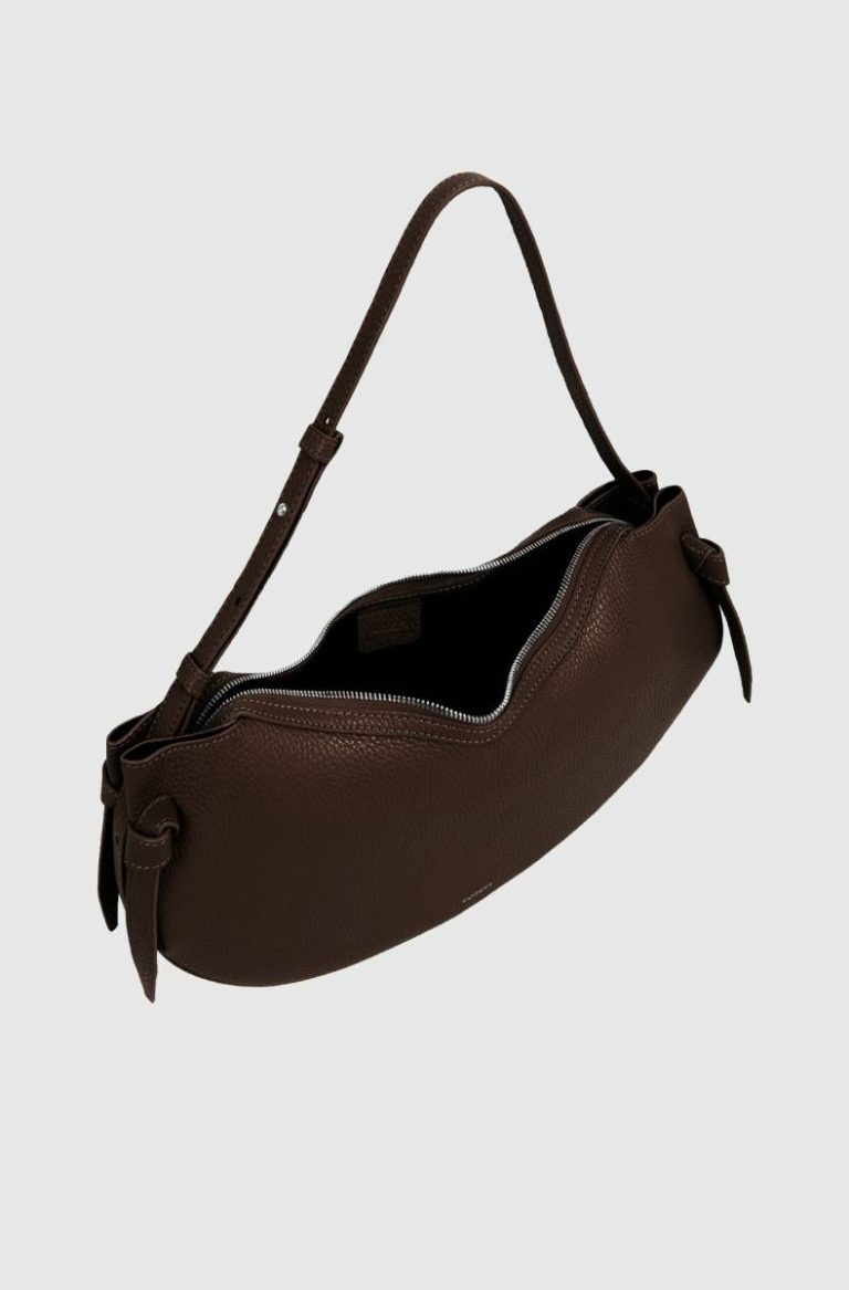 Women Yuzefi Shoulder Bags Espresso Large Fortune Cookie - Espresso Pebble Grained Leather