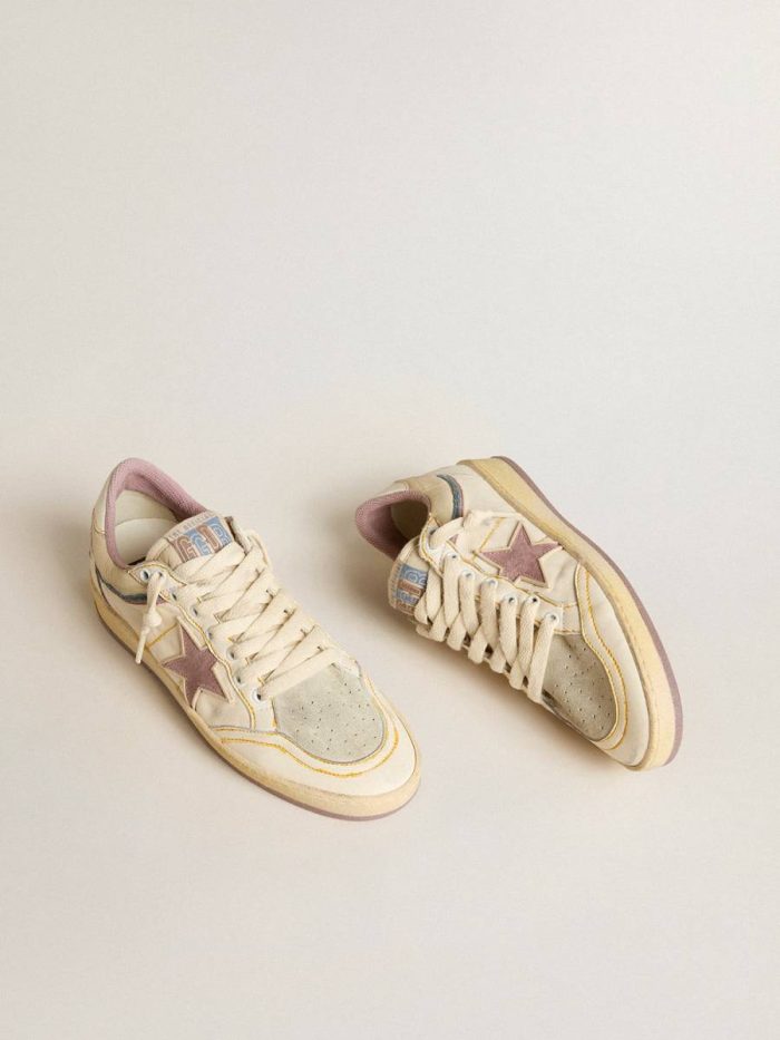 Women's Ball Star In Nappa Leather With Mauve Tpu Star And Leather Heel Tab Golden Goose Ball Star Women