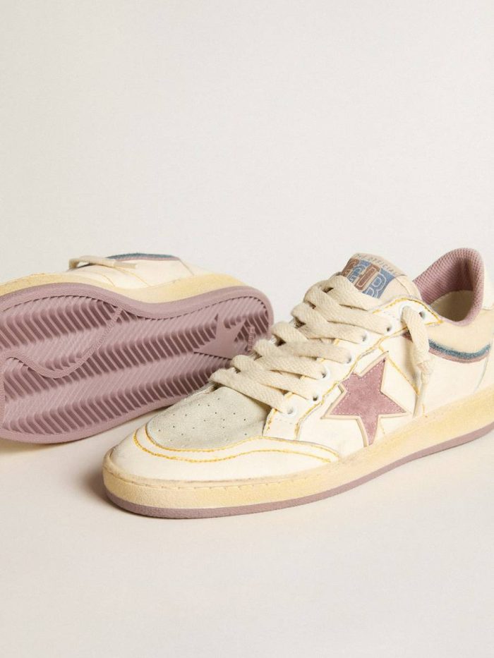 Women's Ball Star In Nappa Leather With Mauve Tpu Star And Leather Heel Tab Golden Goose Ball Star Women