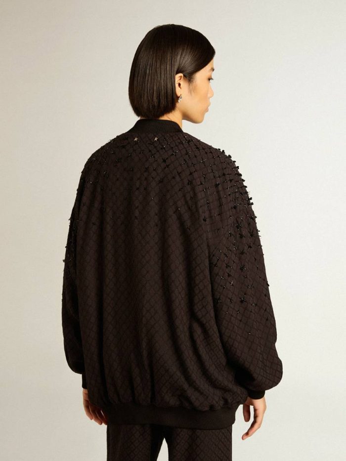 Women’s Black Cardigan With Shaded Embroidery Knitwear Black Women Golden Goose