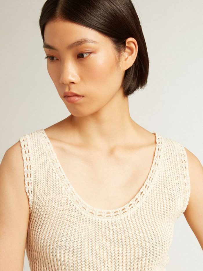 Women's Ecru-Colored Gilet Ecru Women Golden Goose T-Shirts & Tops