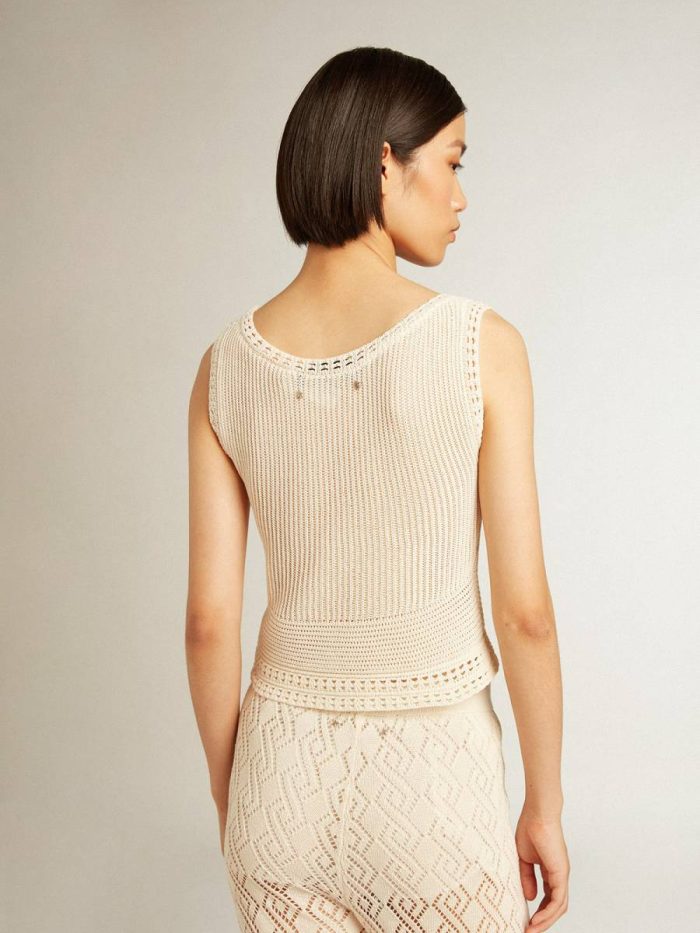 Women's Ecru-Colored Gilet Ecru Women Golden Goose T-Shirts & Tops
