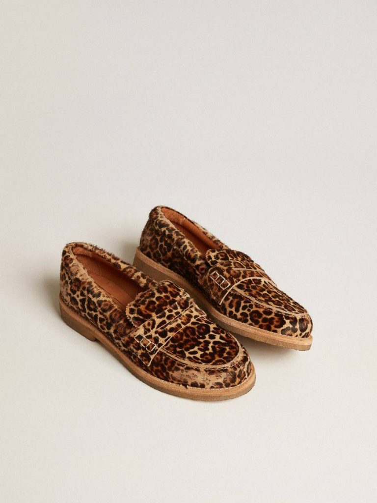Women's Jerry Loafer In Leopard-Print Pony Skin Loafers & Ballerinas Women Golden Goose