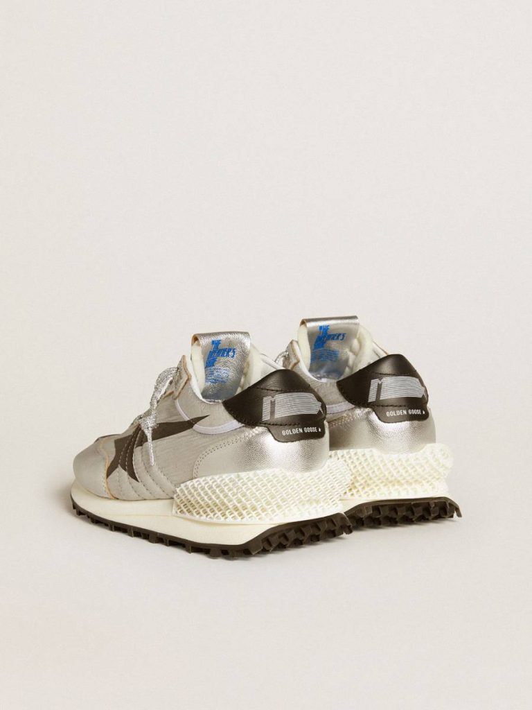 Women’s Marathon With Silver Ripstop Nylon Upper And Black Star Marathon Women Golden Goose