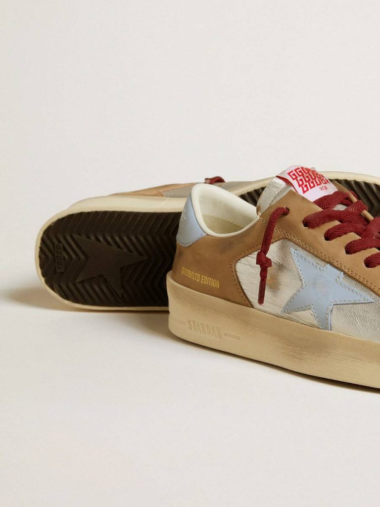 Women's Silver Stardan Ltd With Light Blue Leather Star And Nubuck Inserts Stardan Golden Goose Women