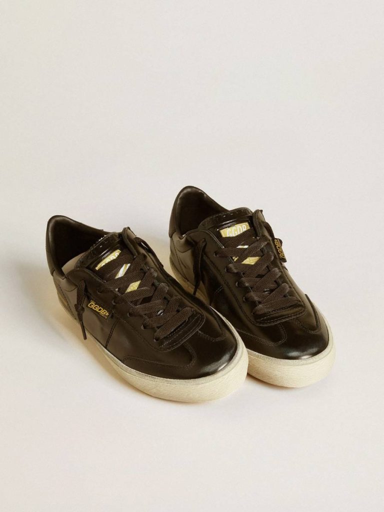 Women's Soul Star In Black Patent Leather With Black Leather Heel Tab Golden Goose Ggdb Classics Women
