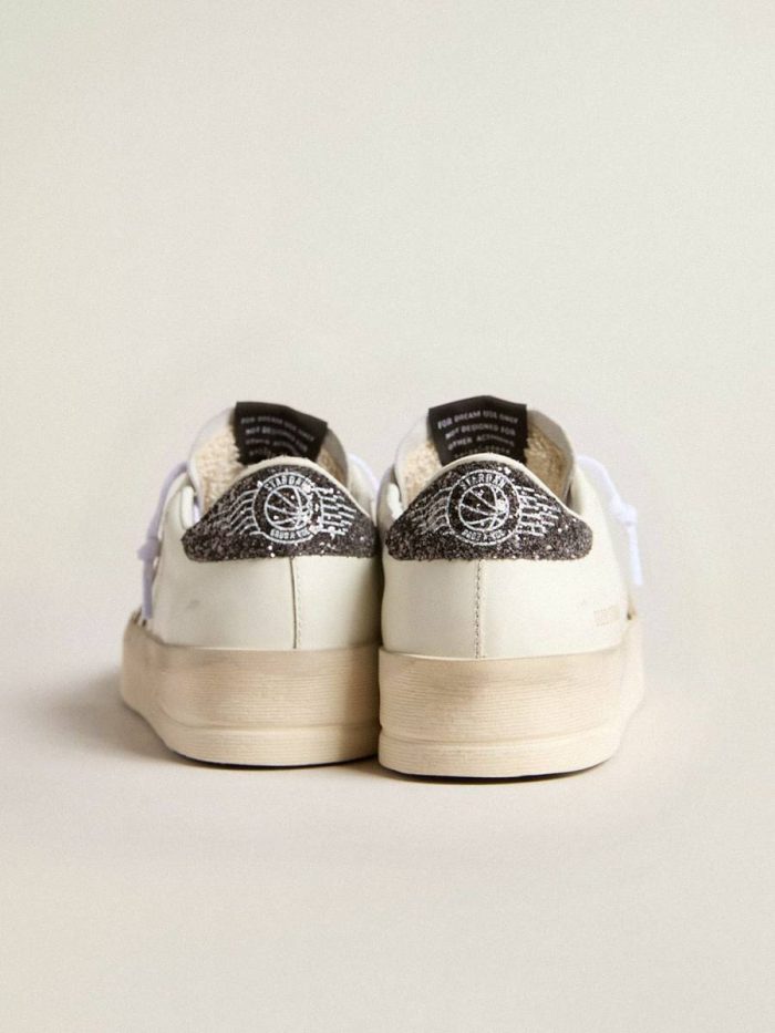 Women’s Stardan With Gold Star And Glitter Heel Tab White Golden Goose Stardan Women