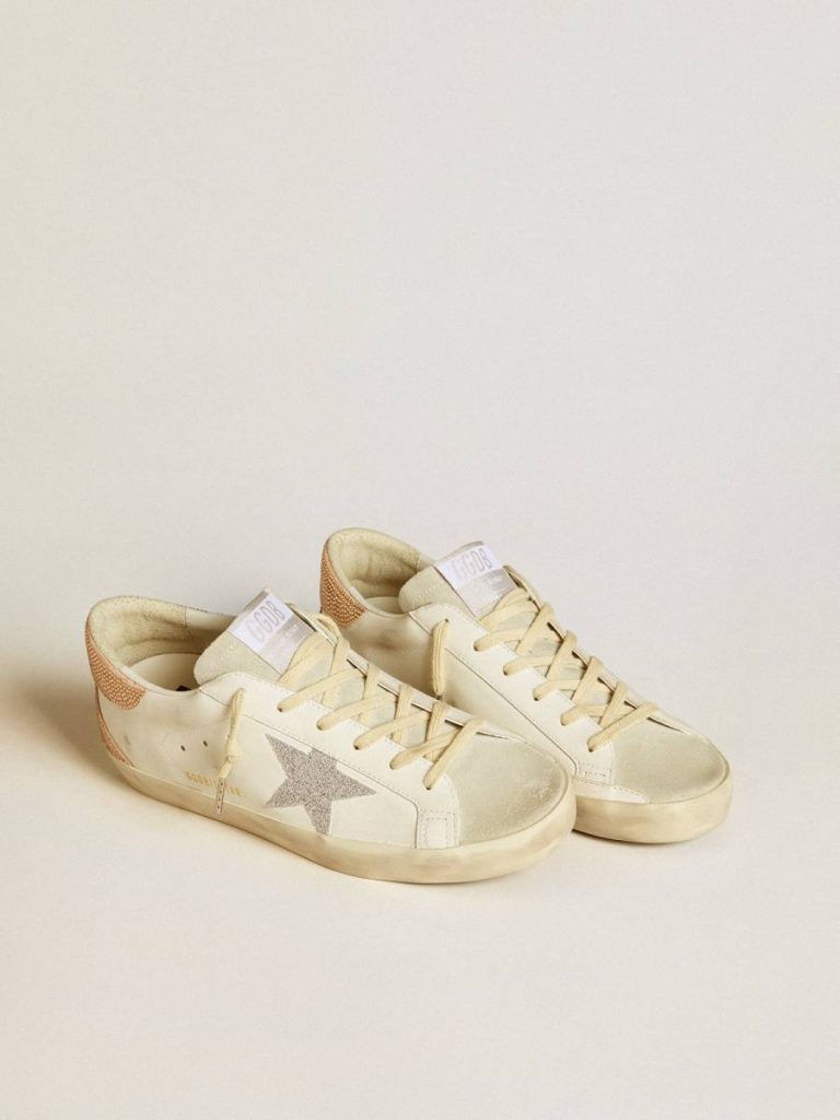 Women’s Super-Star In Leather With Swarovski Crystal Star And Heel Tab Women Golden Goose Super-Star White