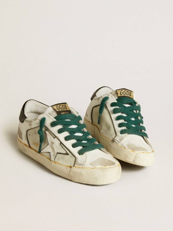 Women’s Super-Star Lab In White Leather With White Star And Black Heel Tab Women Golden Goose Super-Star