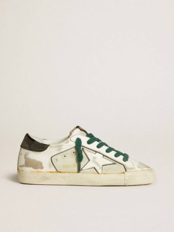 Women’s Super-Star Lab In White Leather With White Star And Black Heel Tab Women Golden Goose Super-Star