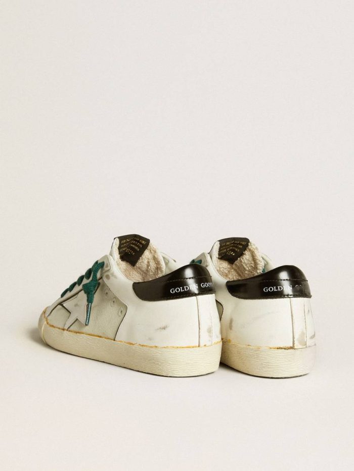Women’s Super-Star Lab In White Leather With White Star And Black Heel Tab Women Golden Goose Super-Star