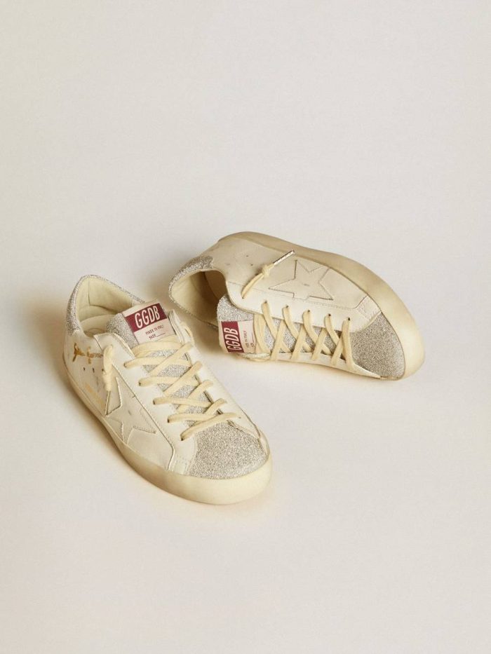 Women’s Super-Star Ltd In White Leather With Swarovski Micro-Crystal Inserts Super-Star White Golden Goose Women