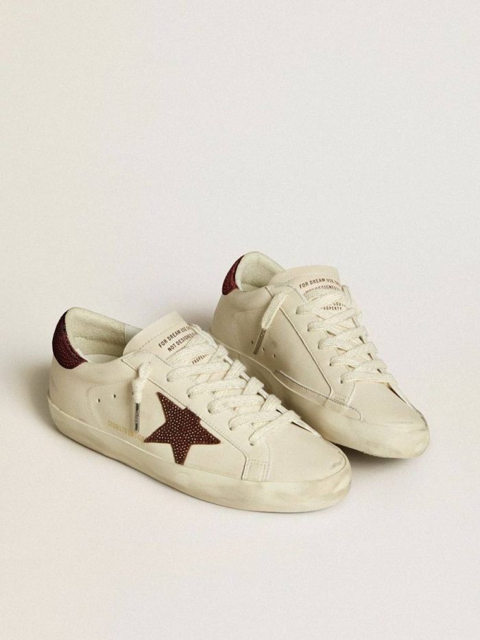 Women’s Super-Star Ltd With Suede Star And Heel Tab With Swarovski Crystals Super-Star White Women Golden Goose
