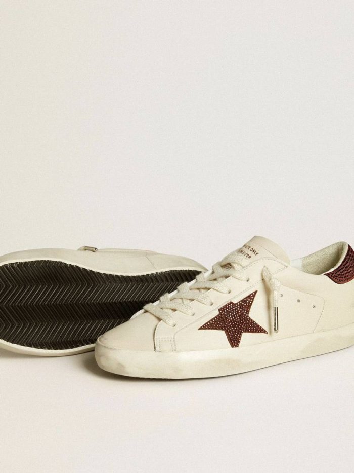 Women’s Super-Star Ltd With Suede Star And Heel Tab With Swarovski Crystals Super-Star White Women Golden Goose