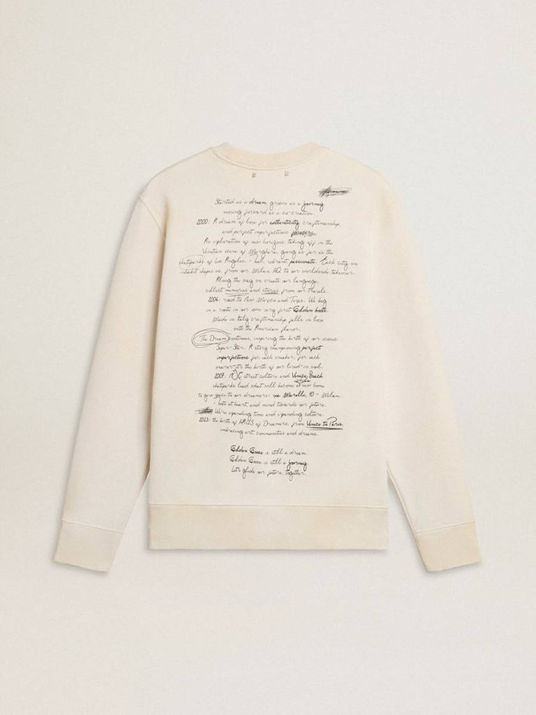 Women's Sweatshirt In Worn White With Print Sweatshirts Golden Goose Women Worn White