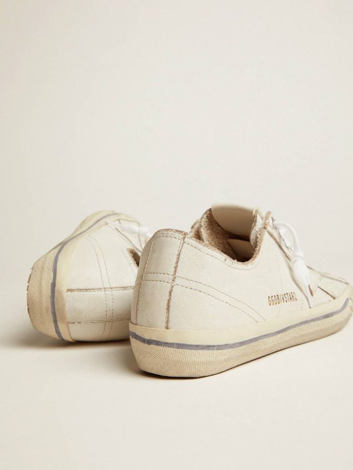 Women's V-Star In Vintage Effect Leather Women V-Star Golden Goose
