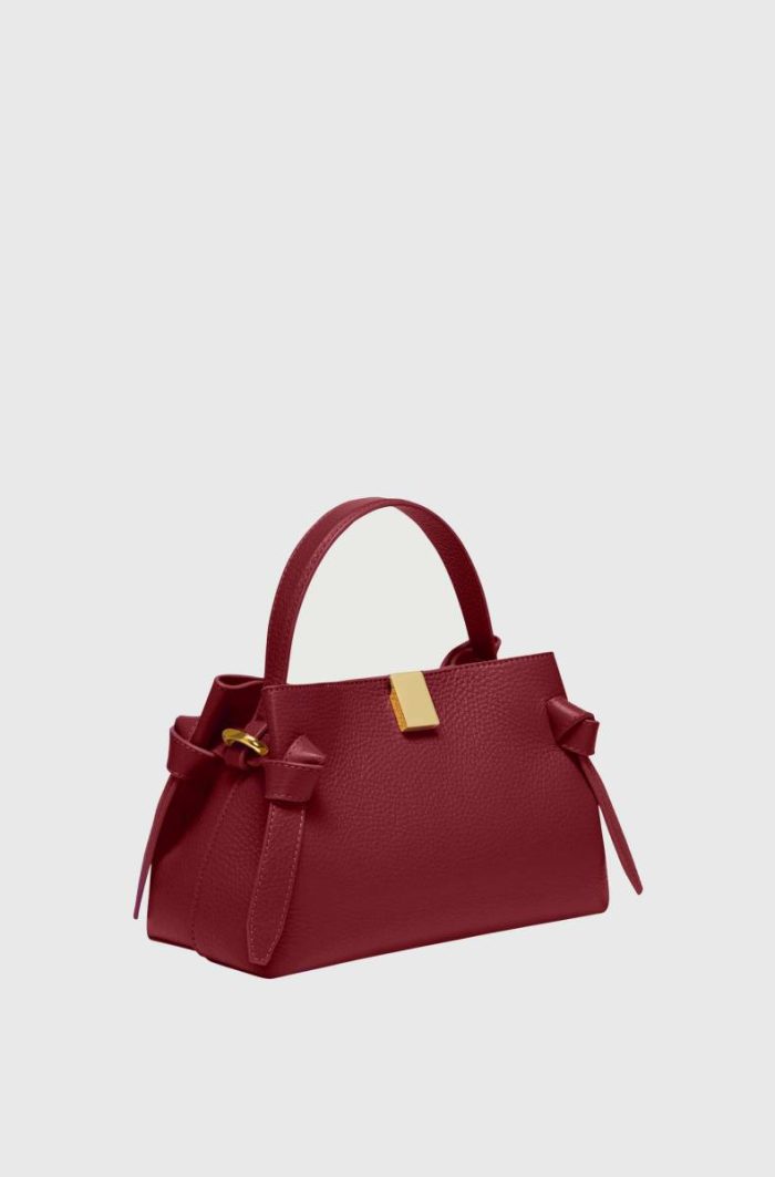 Yuzefi Cranberry Women Crossbody Bags Mini Gyoza - Cranberry Pebble Grained Leather