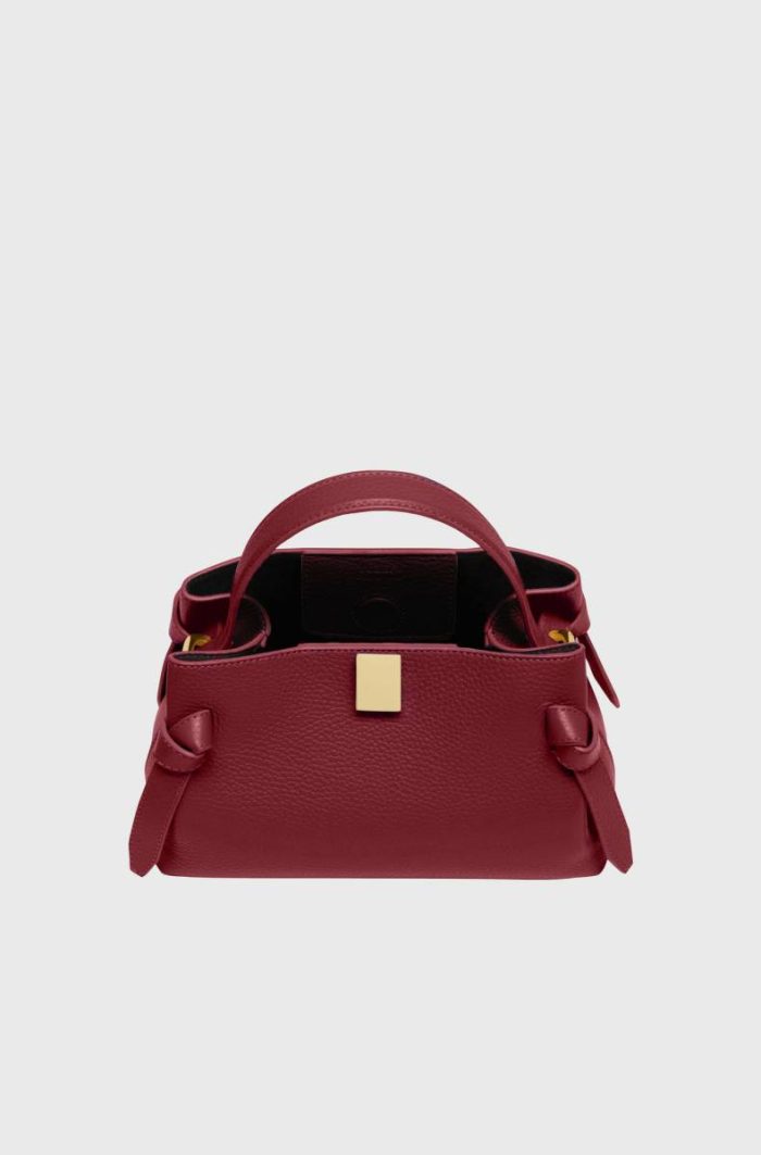 Yuzefi Cranberry Women Crossbody Bags Mini Gyoza - Cranberry Pebble Grained Leather