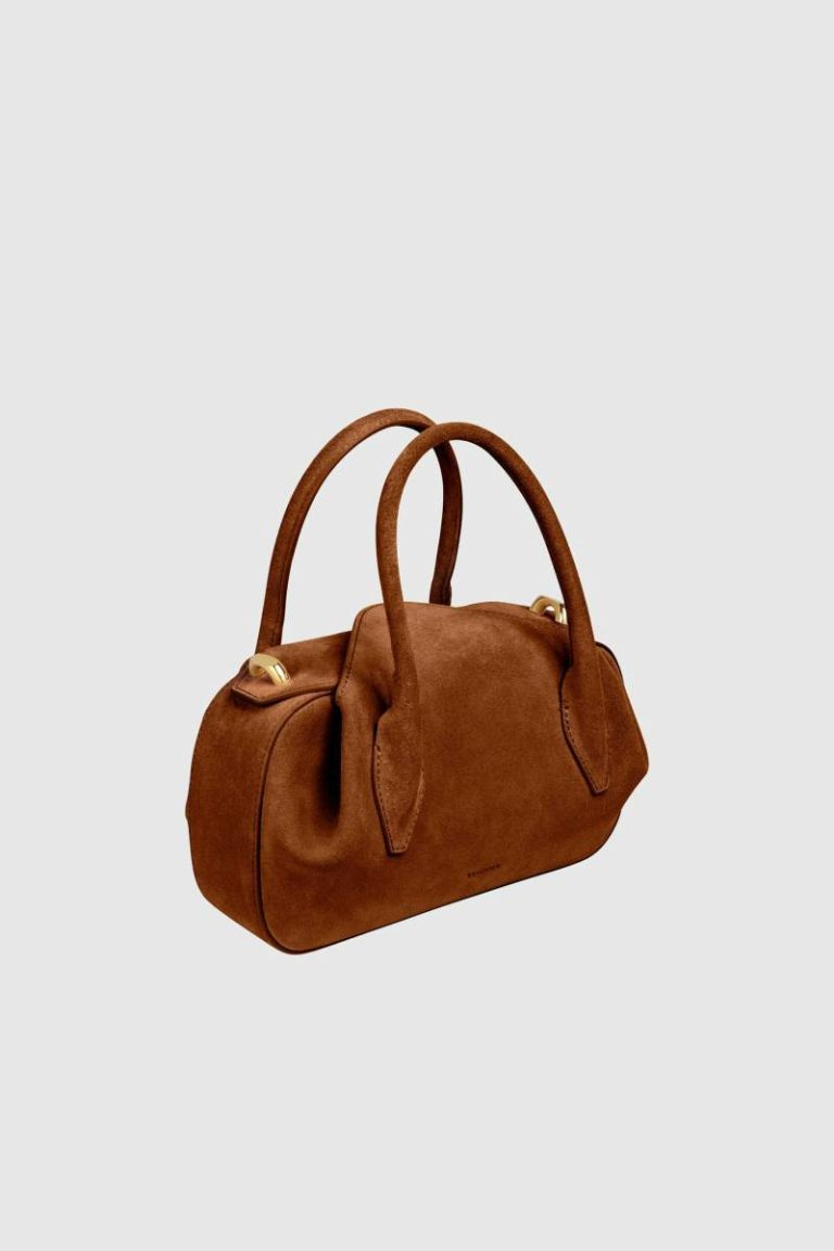 Yuzefi Crossbody Bags Mini Oyster Duffle - Cognac Suede Women