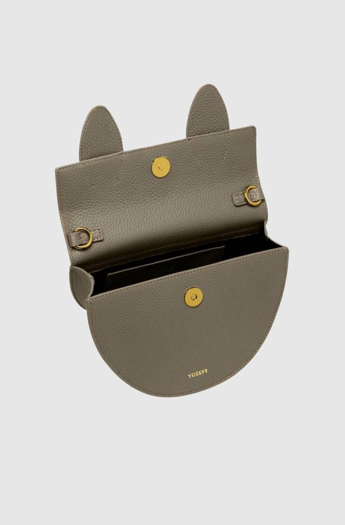 Yuzefi Crossbody Bags Women Pretzel - Taupe Pebble Grained Leather Taupe