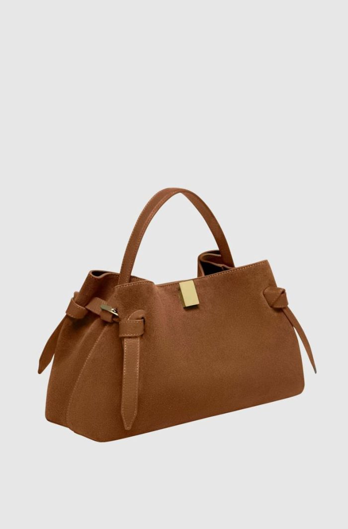 Yuzefi Gyoza - Cognac Suede Women Crossbody Bags Cognac