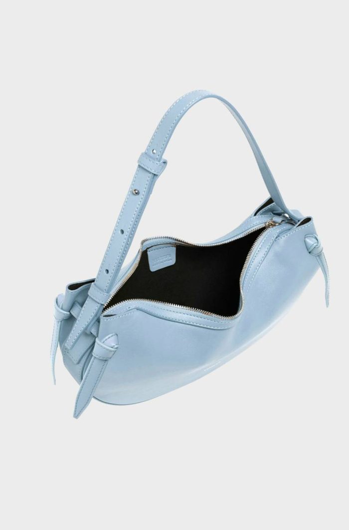 Yuzefi Large Fortune Cookie - Sky Blue Smooth Leather Women Shoulder Bags