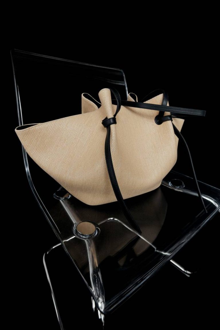 Yuzefi Large Mochi - Natural Raffia And Leather Tote Bags Women