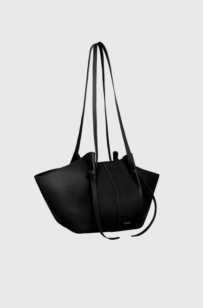 Yuzefi Mochi - Black Pebble Grained Leather Tote Bags Women Black