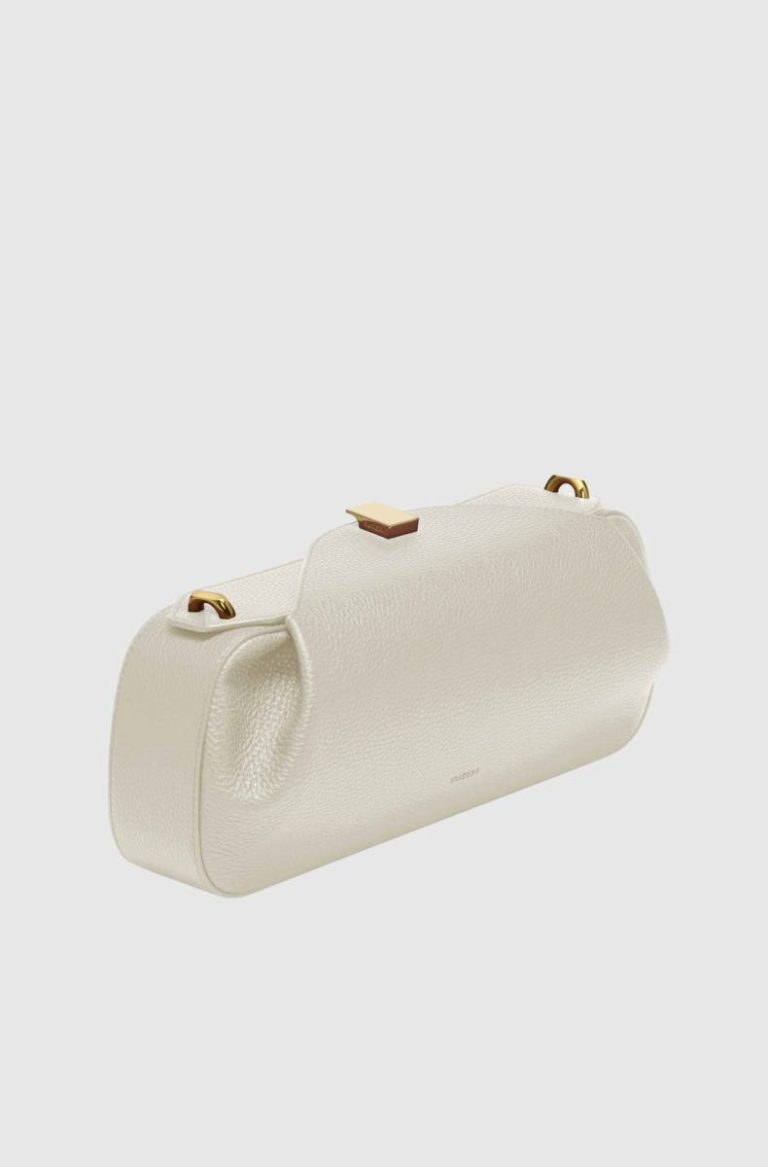 Yuzefi Oyster Clutch - Cream Pebble Grained Leather Women Shoulder Bags Cream
