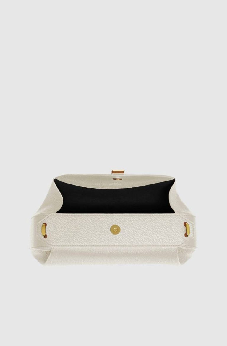 Yuzefi Oyster Clutch - Cream Pebble Grained Leather Women Shoulder Bags Cream
