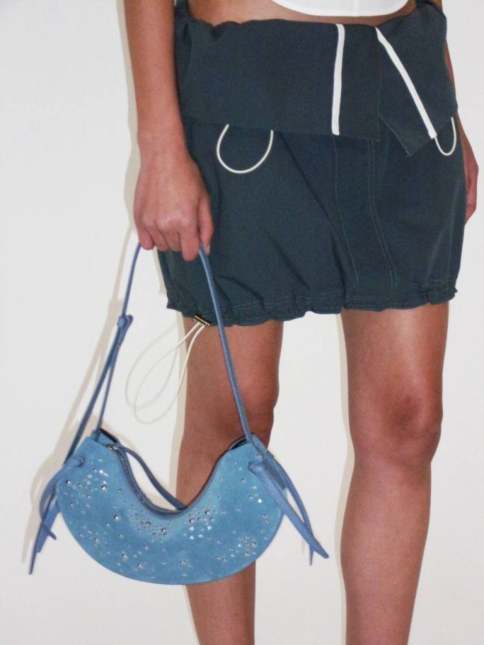 Yuzefi Shoulder Bags Women Cluster Stud Delphinium Fortune Cookie - Cluster Stud Delphinium Suede