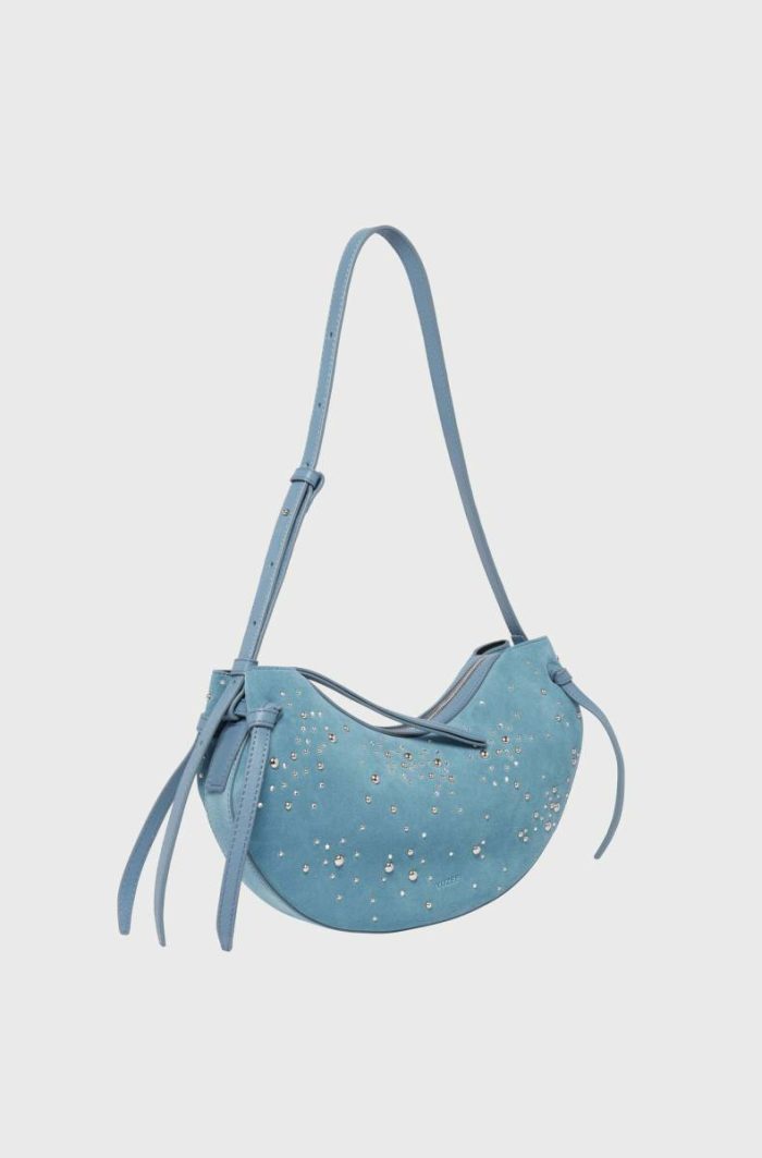 Yuzefi Shoulder Bags Women Cluster Stud Delphinium Fortune Cookie - Cluster Stud Delphinium Suede