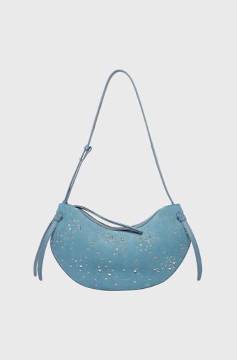 Yuzefi Shoulder Bags Women Cluster Stud Delphinium Fortune Cookie - Cluster Stud Delphinium Suede