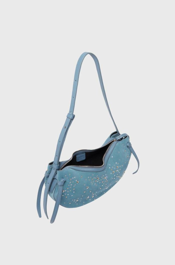 Yuzefi Shoulder Bags Women Cluster Stud Delphinium Fortune Cookie - Cluster Stud Delphinium Suede