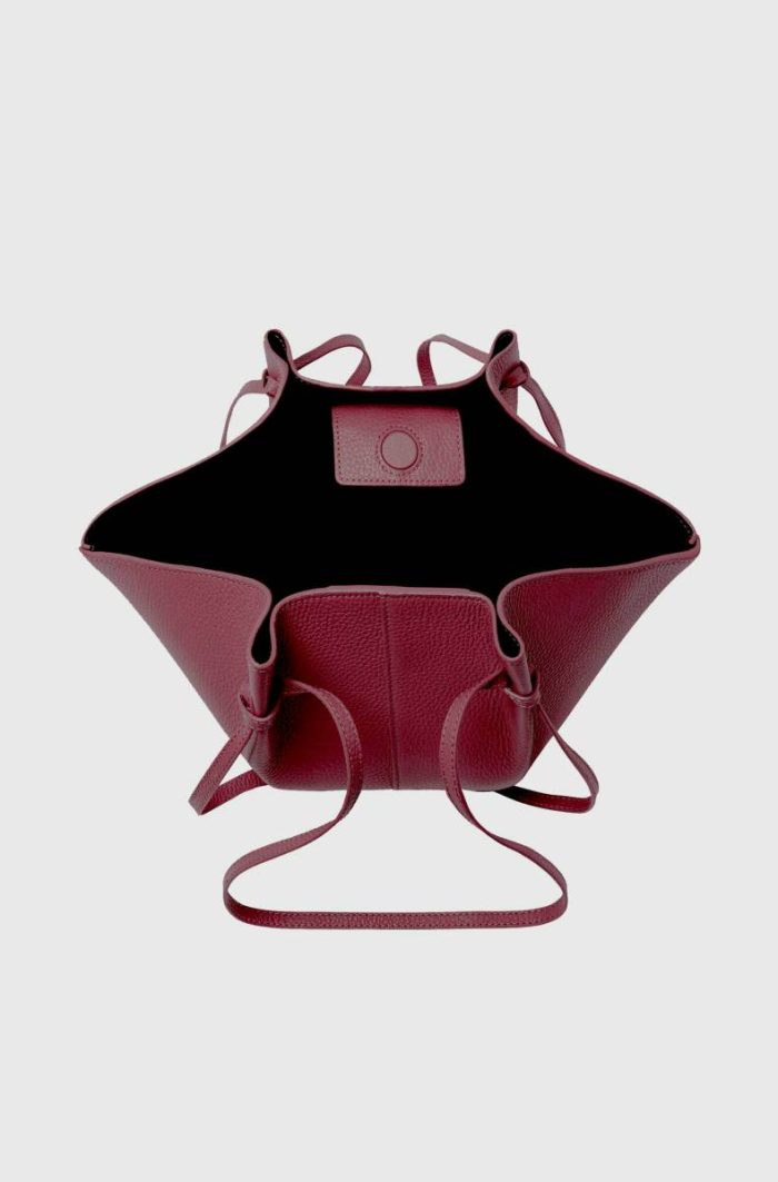 Yuzefi Tote Bags Cranberry Women Mochi - Cranberry Pebble Grained Leather