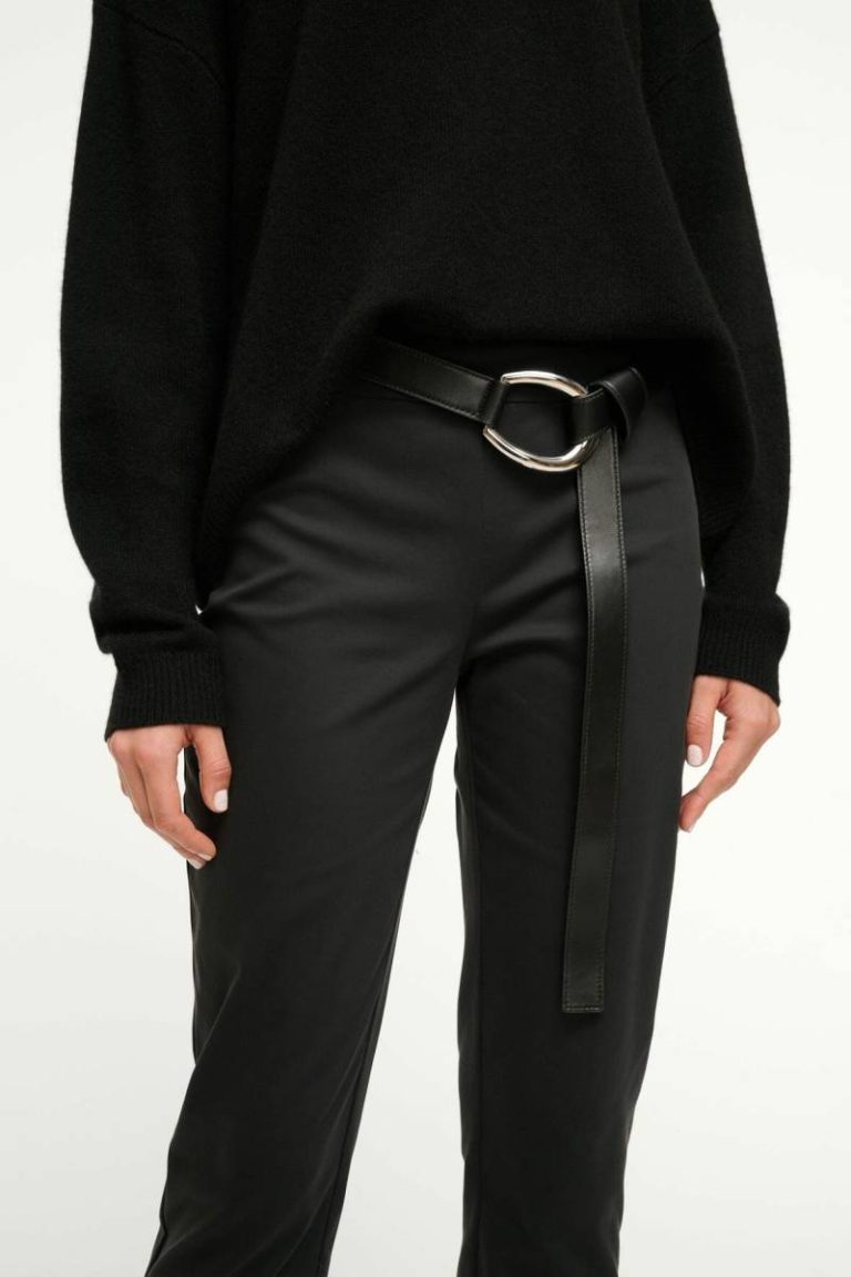 Accessories Women Staud 30Mm Wrap Belt Black Silver
