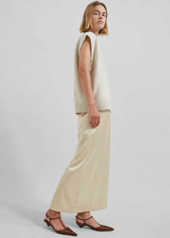Adriana Midi Skirt - Beige The Frankie Shop Bottoms Beige Women