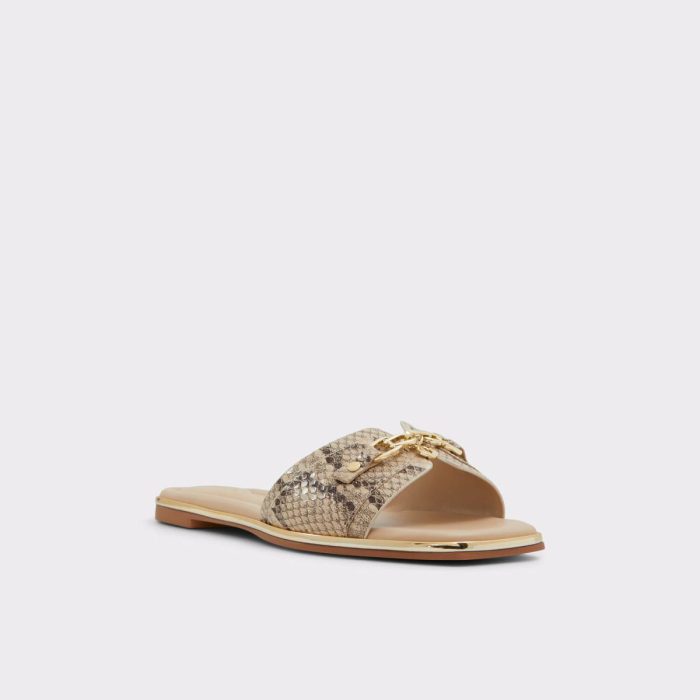 Alamassi Brown Multi Women's Flat Sandals Women Brown Multi Sandals Aldo