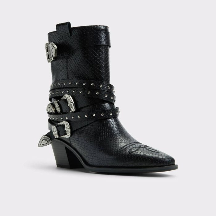 Aldo Black Women Emberlynx Black Women's Western And Cowboy Boots Boots