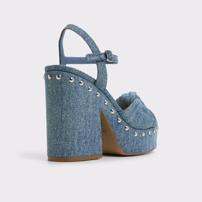 Aldo Blue Combo Heels Ulialdan Blue Combo Women's Platform Sandals Women