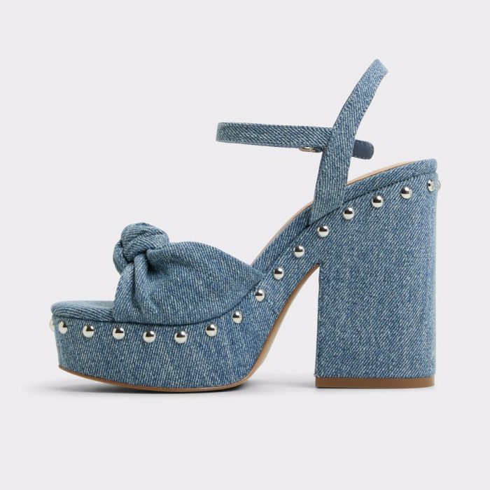 Aldo Blue Combo Heels Ulialdan Blue Combo Women's Platform Sandals Women