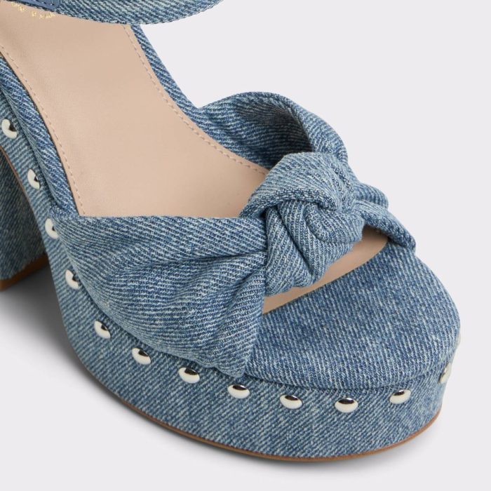 Aldo Blue Combo Heels Ulialdan Blue Combo Women's Platform Sandals Women