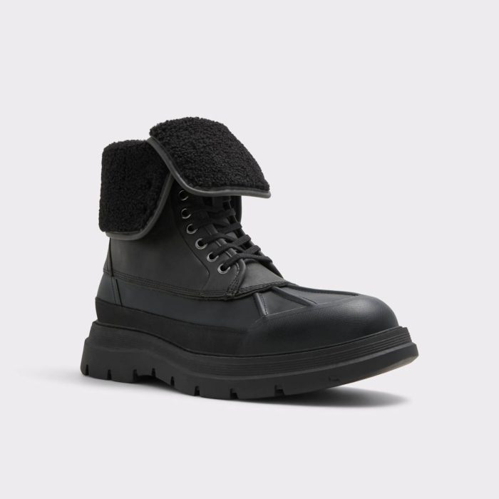 Aldo Delburn Black Men's Lace-Up Boots Men Black Boots