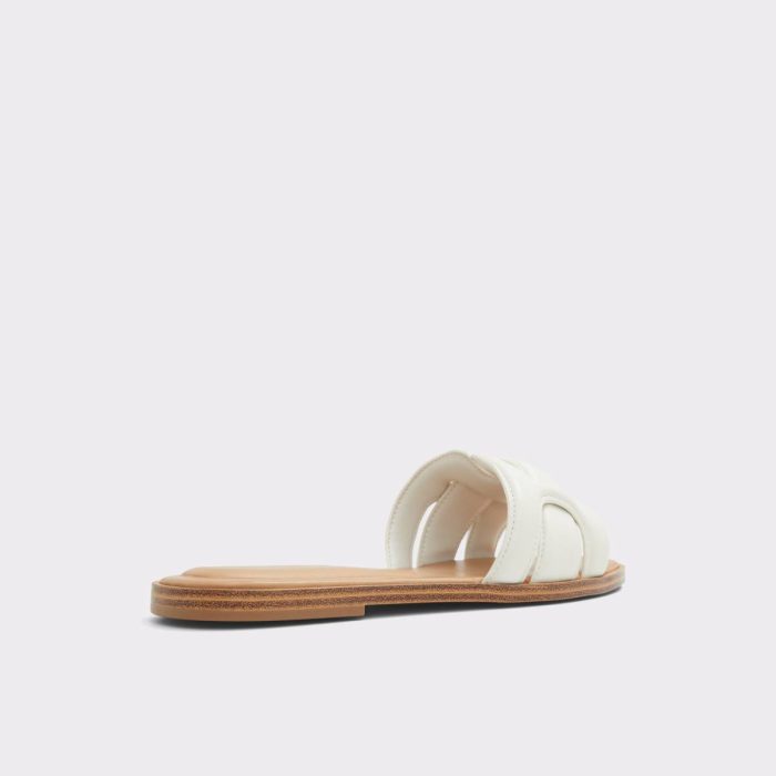 Aldo Elenaa White/Bone Women's Flat Sandals Women White/Bone Sandals