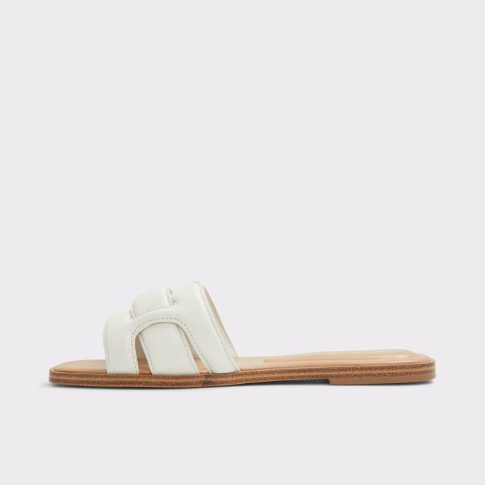 Aldo Elenaa White/Bone Women's Flat Sandals Women White/Bone Sandals