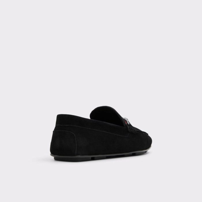 Aldo Loafers & Slip-Ons Spanner Black Leather Suede Men's Hybrid Shoes Men Black Leather Suede