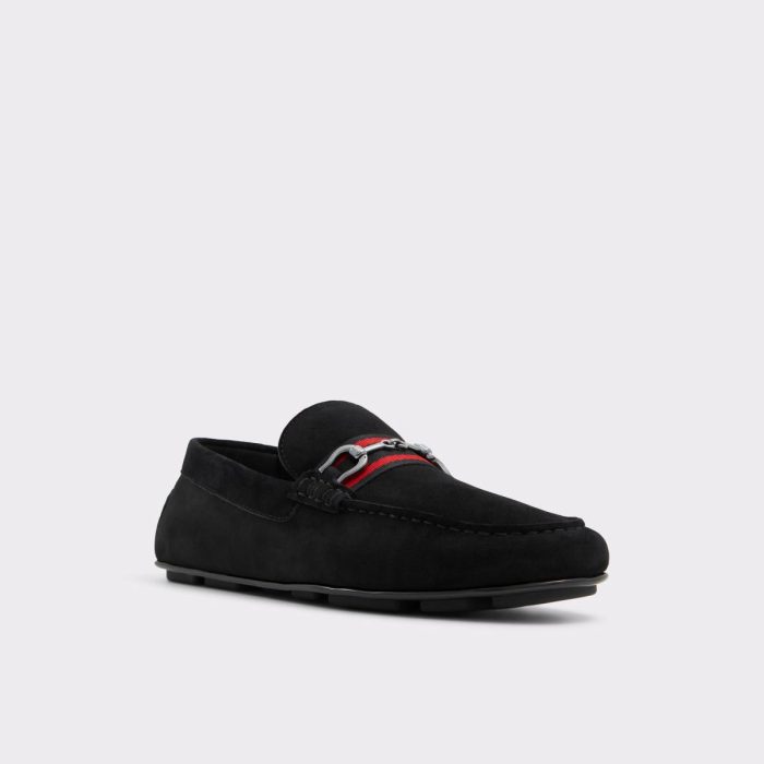 Aldo Loafers & Slip-Ons Spanner Black Leather Suede Men's Hybrid Shoes Men Black Leather Suede