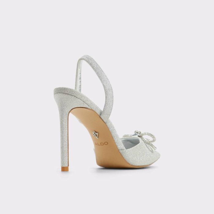 Aldo Silver Heels Women Addie Silver Women's Slingbacks