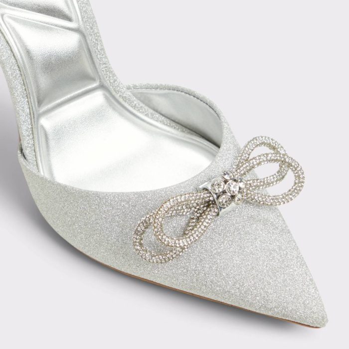 Aldo Silver Heels Women Addie Silver Women's Slingbacks