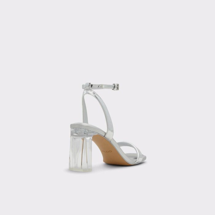 Aldo Silver Heels Women Aurorai Silver Women's Block Heels